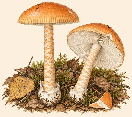 Поплавок шафранный — ботаническая иллюстрация