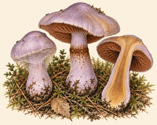 Паутинник козий — ботаническая иллюстрация